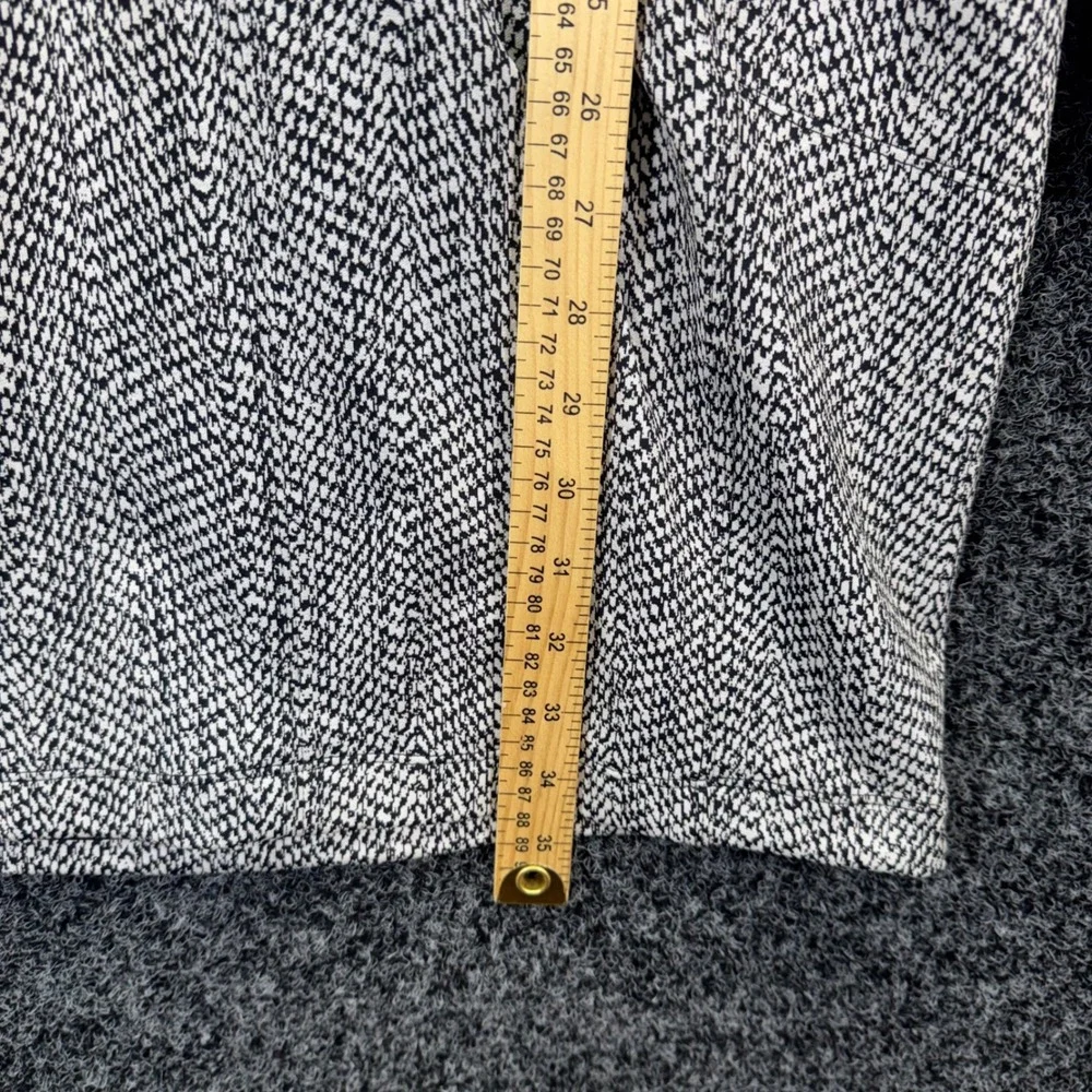 Athleta Black White Herringbone Zip Mock Neck Long Sleeve Dress Pockets Medium P - Picture 7 of 7
